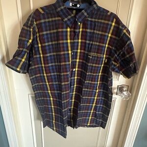 Orage Men's Plaid Shirt - Blue, Yellow, Red